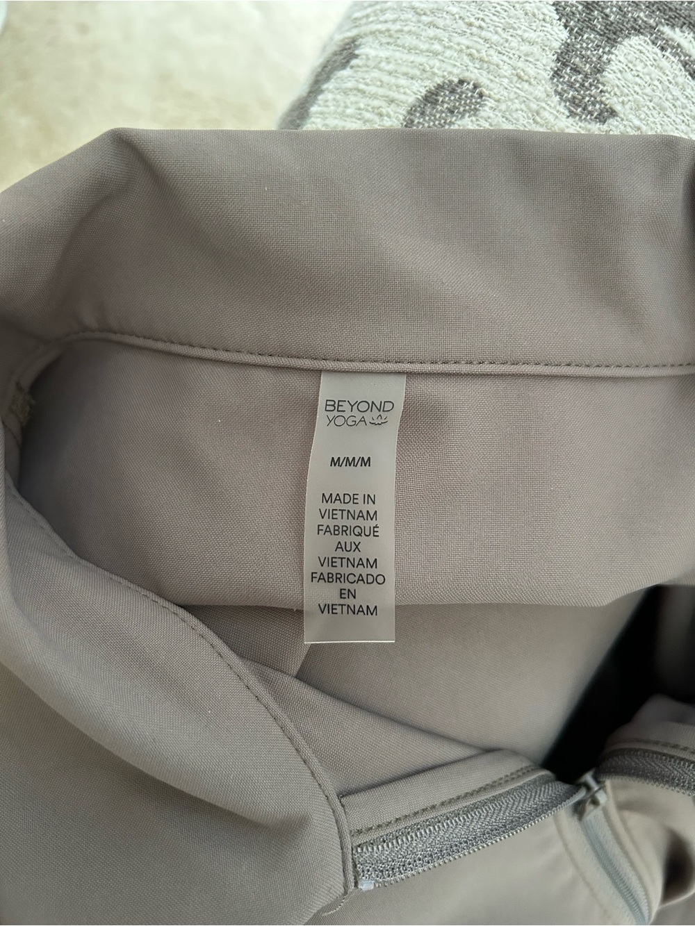 Beyond Yoga Neutral Zip Hoodie Jacket in Taupe - Picture 7 of 9